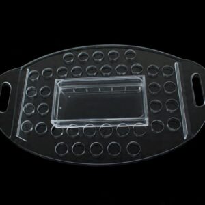 Communion tray with bread compartment excluding glasses